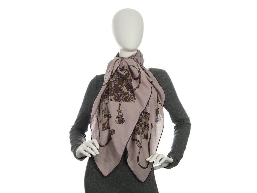 Hermès Kelly en Calèche Cashmere Silk Shawl 140cm