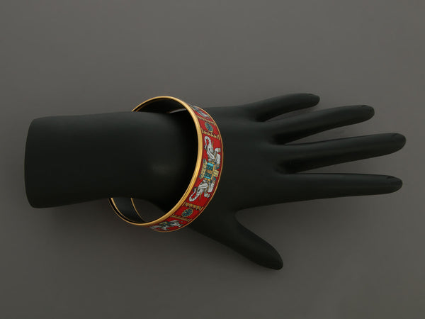 Hermès Wide Torana Elephant Enamel Bangle