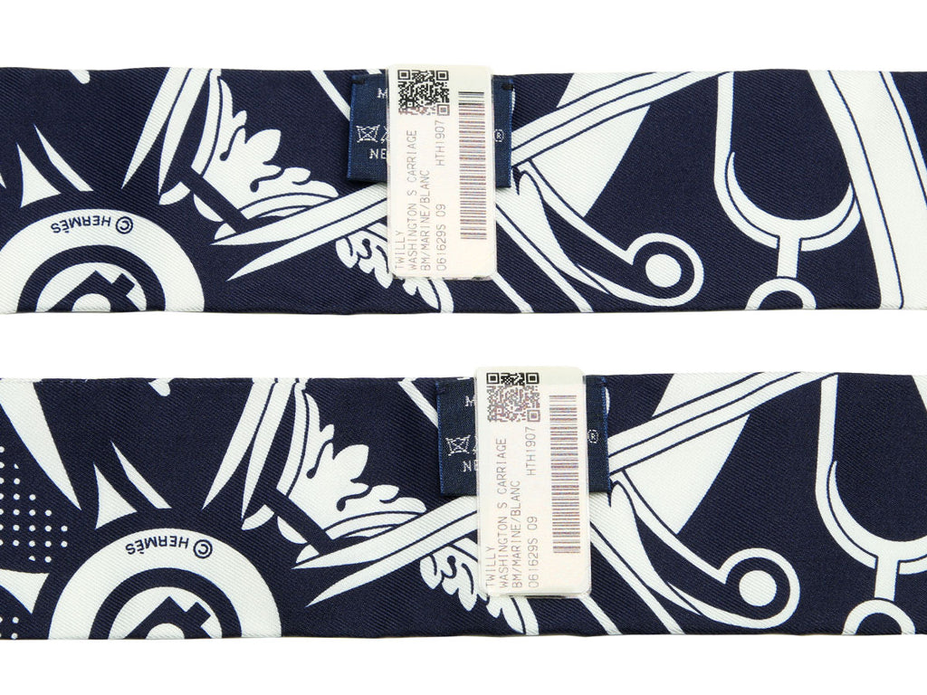 Hermès Washington’s Carriage Silk Twilly Pair