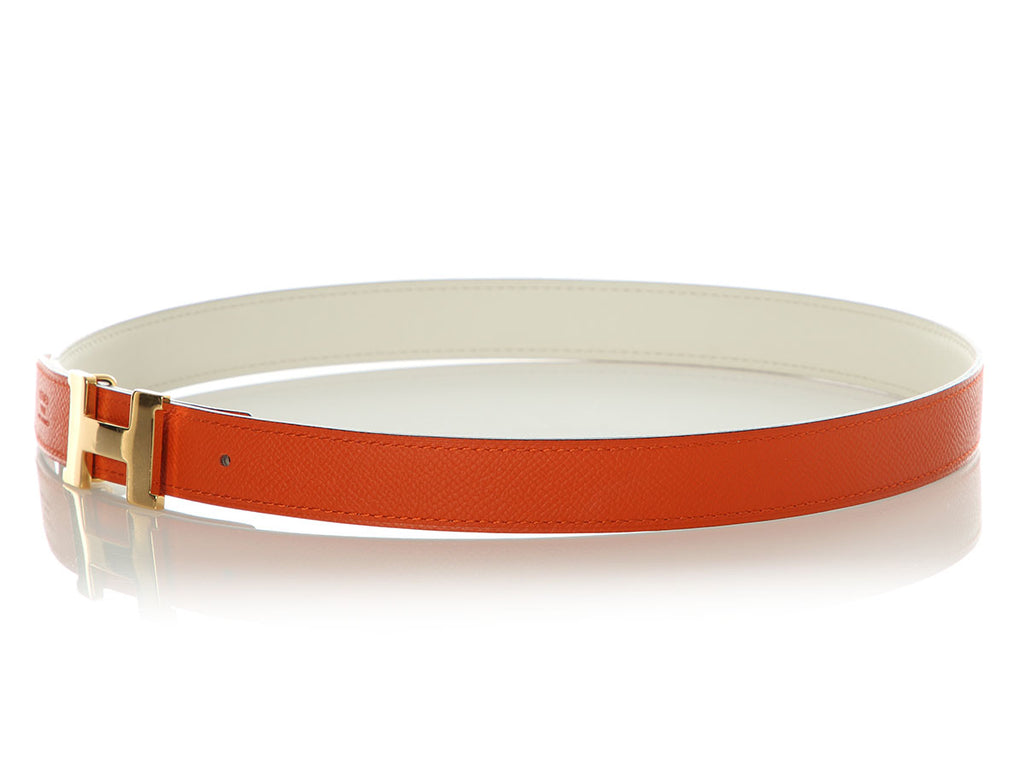 Hermès Orange and Craie Reversible Belt Kit 24mm