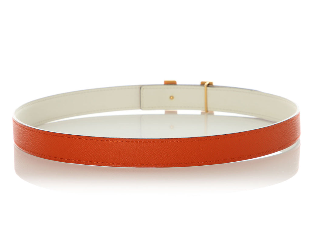 Hermès Orange and Craie Reversible Belt Kit 24mm