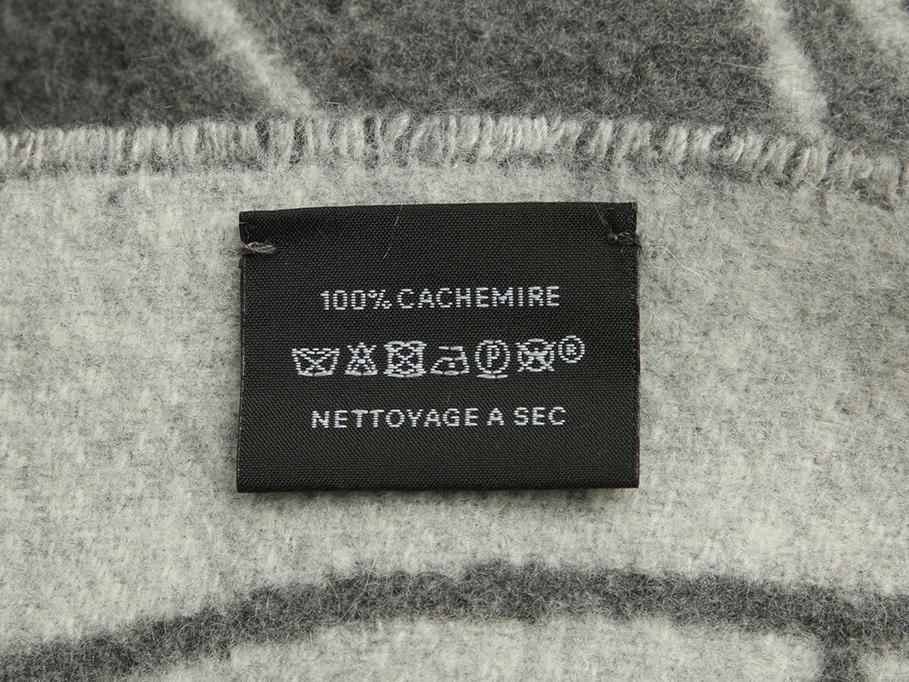 Hermès Gray Horse Head Reversible Cashmere Stole