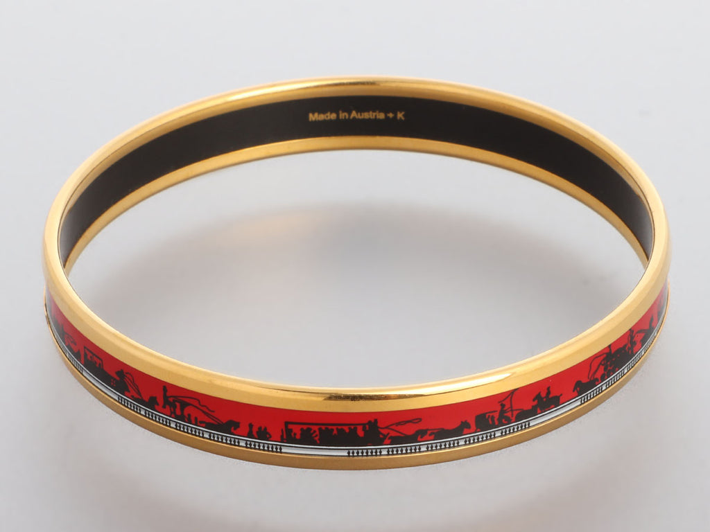 Hermès Narrow Enamel Les Ponts de Paris Bangle