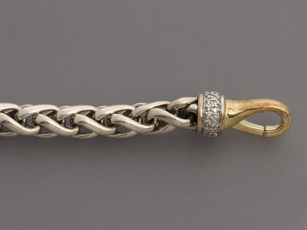 David Yurman Two-Tone Diamond Wheat Necklace