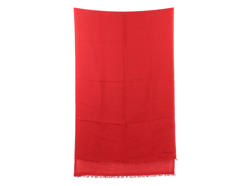 Hermès Red Cashmere and Linen Shawl