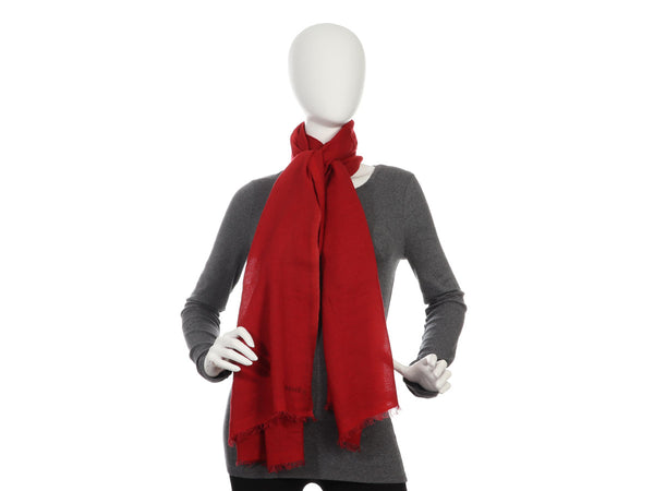 Hermès Red Cashmere and Linen Shawl