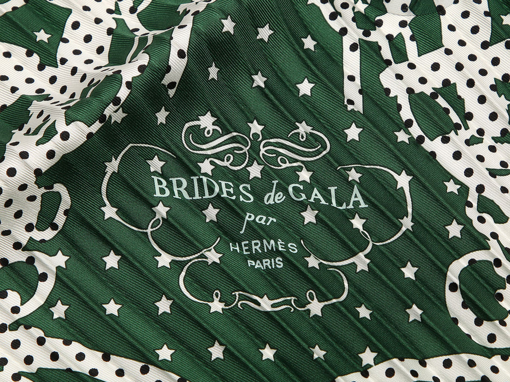 Hermès Brides de Gala Pleated Silk Bandana 55cm