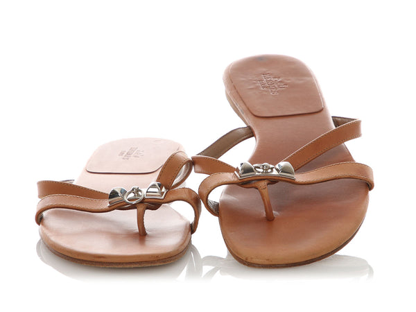 Hermès Leather Corfou Thong Sandals
