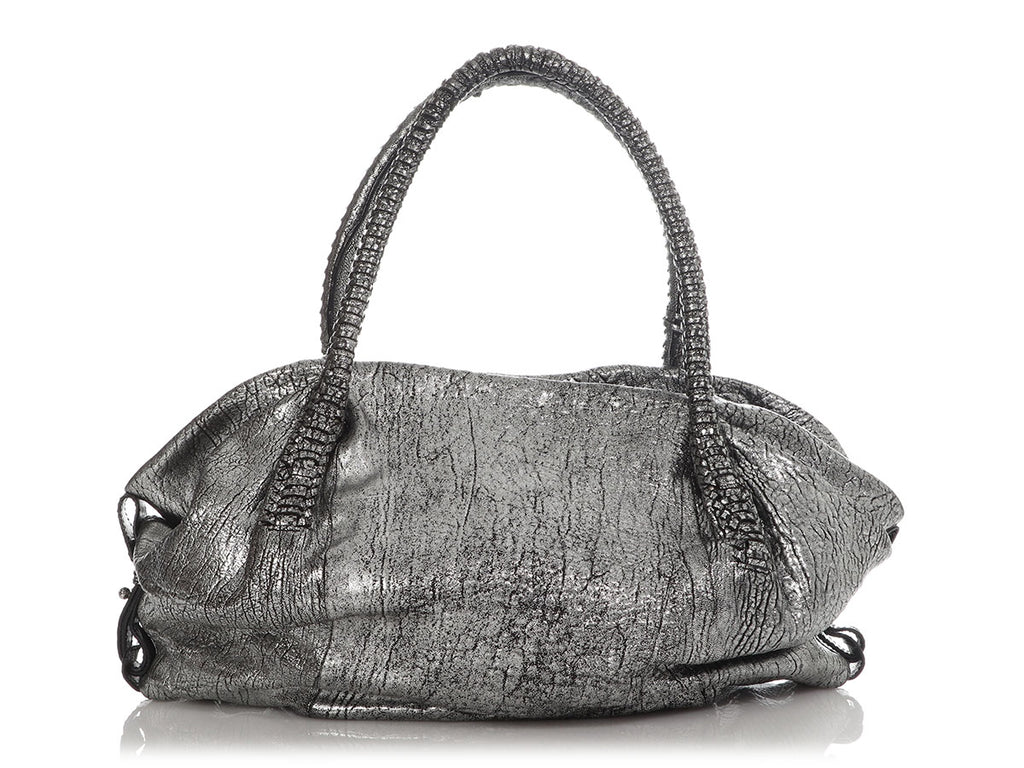 Ferragamo Metallic Silver Shoulder Bag