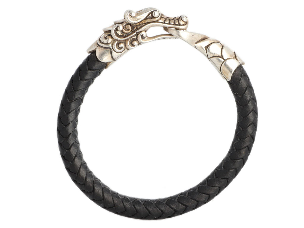 John Hardy Sterling Silver and Leather Dragon Bracelet