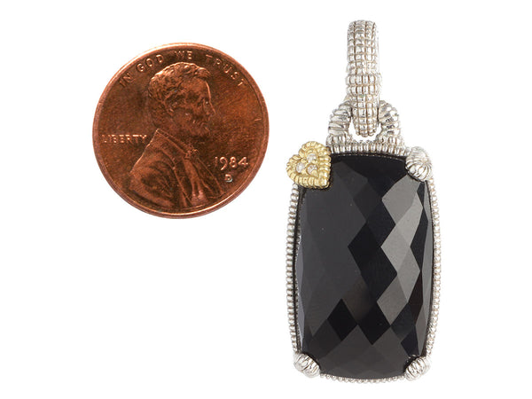 Judith Ripka Two-Tone Onyx and Diamond Enhancer