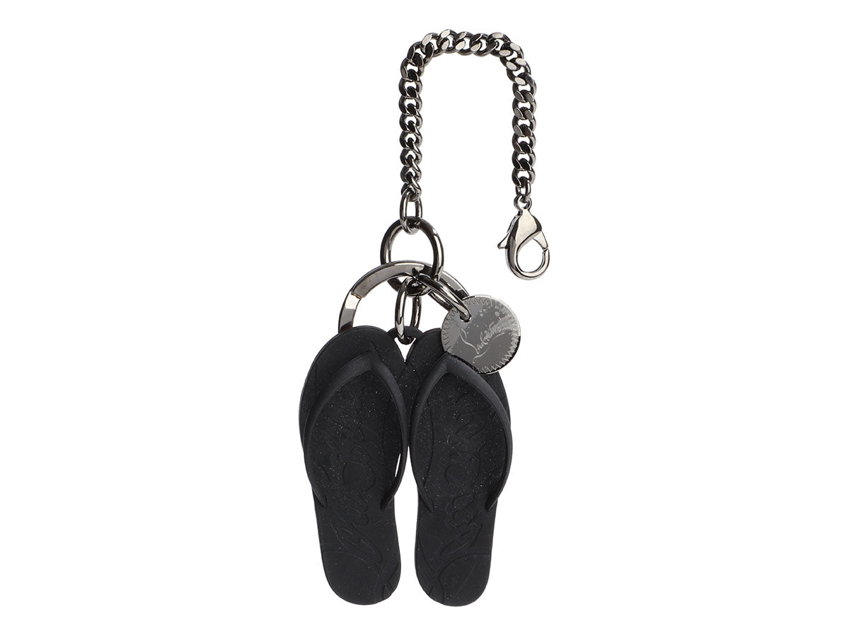 Christian Louboutin Black Rubber Flip Flops Keychain - Ann's