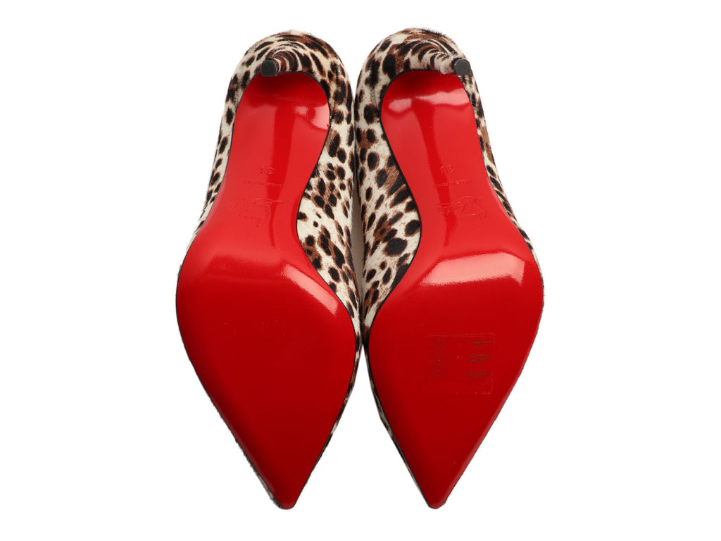 Christian Louboutin Leopard Print Pony Hair Pigalle Follies 100 Pumps