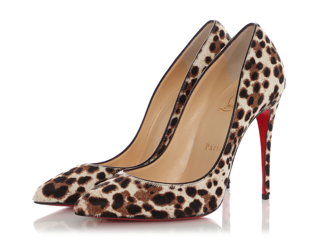 Christian Louboutin Leopard Print Pony Hair Pigalle Follies 100 Pumps