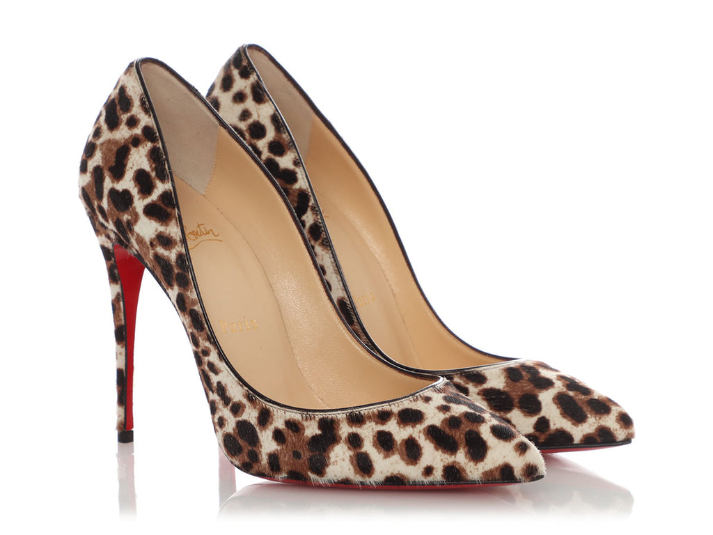 Christian Louboutin Leopard Print Pony Hair Pigalle Follies 100 Pumps