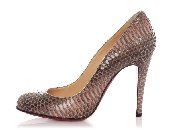 Christian Louboutin Nude Python Ron Ron Pumps 100 Ann s Fabulous Closeouts