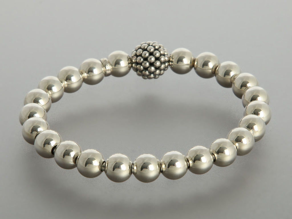 Lagos Sterling Silver Beaded Stretch Bracelet