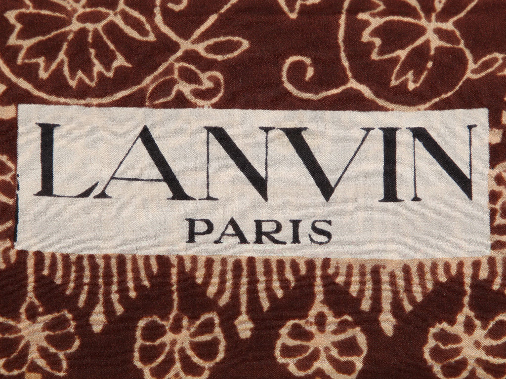 Lanvin Vintage Brown Floral Silk Stole