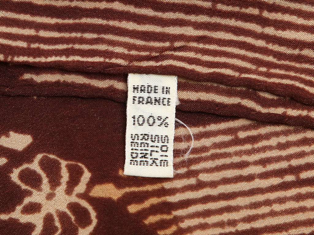 Lanvin Vintage Brown Floral Silk Stole