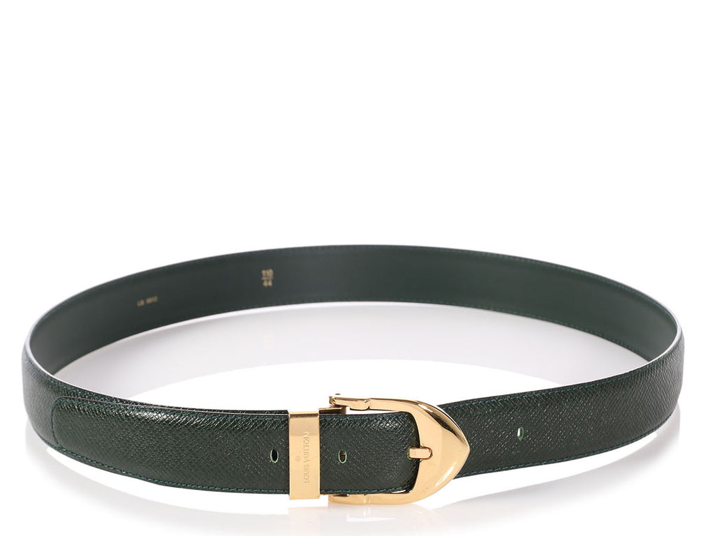 Louis Vuitton Green Taiga Classique Belt
