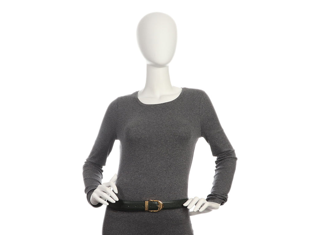 Louis Vuitton Green Taiga Classique Belt