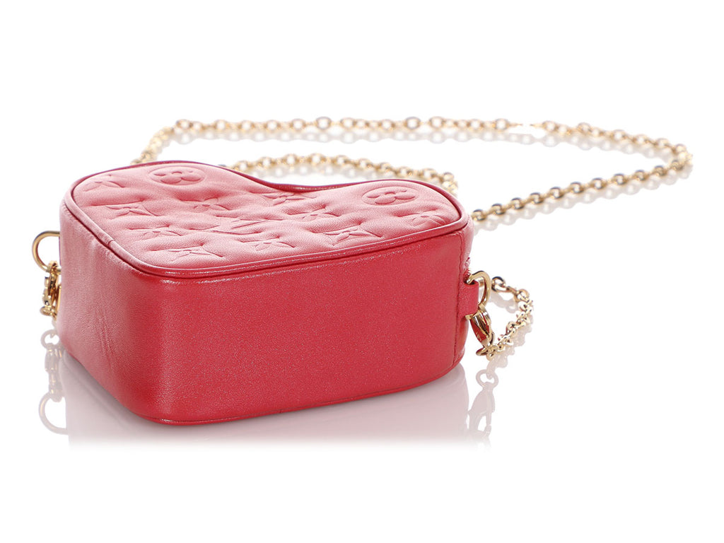 Louis Vuitton Red Fall In Love Heart On a Chain Bag