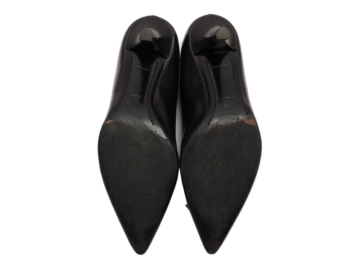 Louis Vuitton Black Leather Pumps - Ann's Fabulous Closeouts