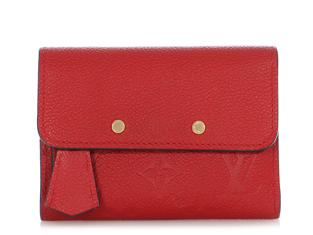 Louis Vuitton Red Leather Empreinte Pont Neuf Wallet