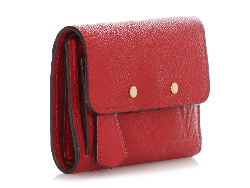 Louis Vuitton Red Leather Empreinte Pont Neuf Wallet