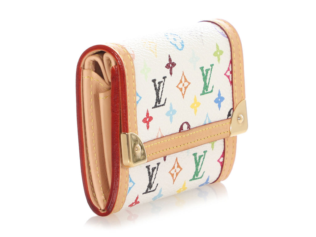 Louis Vuitton White Multicolore Monogram Porte Monnaie Plat Wallet