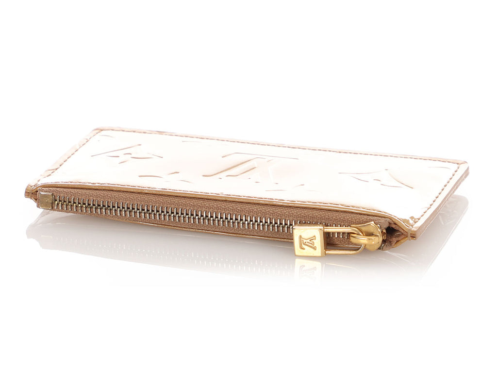 Louis Vuitton Beige Perle Vernis Key Pouch