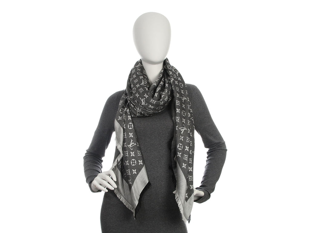 Louis Vuitton Black and Gray Umbra Shawl
