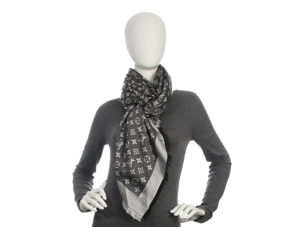 Louis Vuitton Black and Gray Umbra Shawl