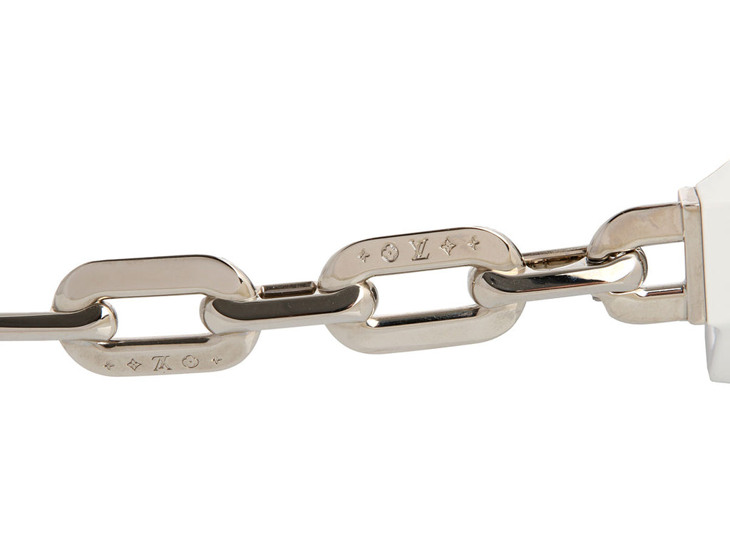 Louis Vuitton LE Silver and White LV Edge Sunglasses