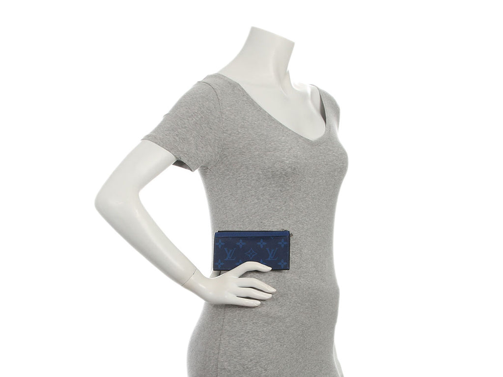 Louis Vuitton Blue Monogram Taigarama Coin Card Holder