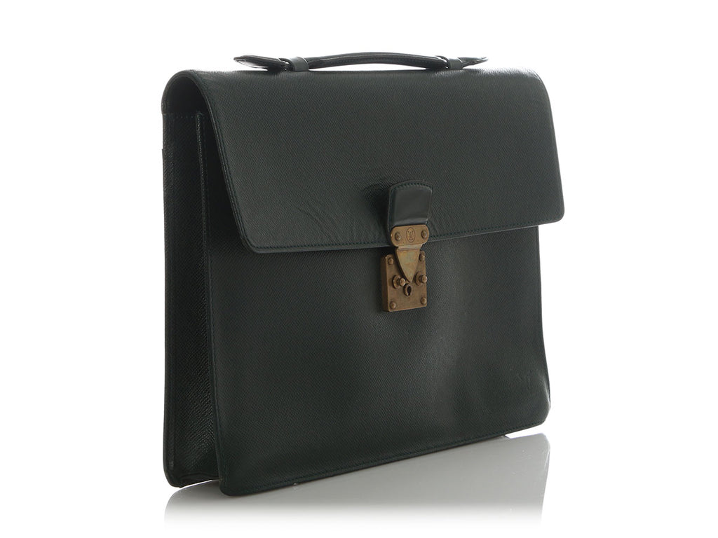 Louis Vuitton Vintage Green Taiga Serviette Kourad Briefcase
