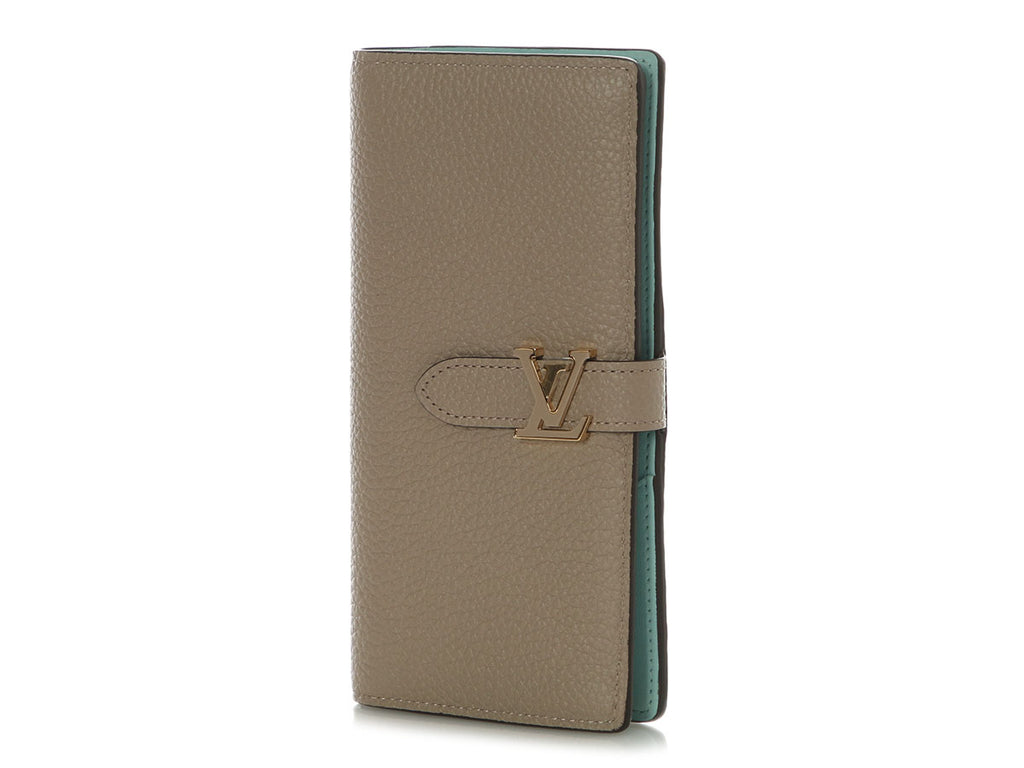Louis Vuitton Beige Pebble Taurillon LV Vertical Wallet