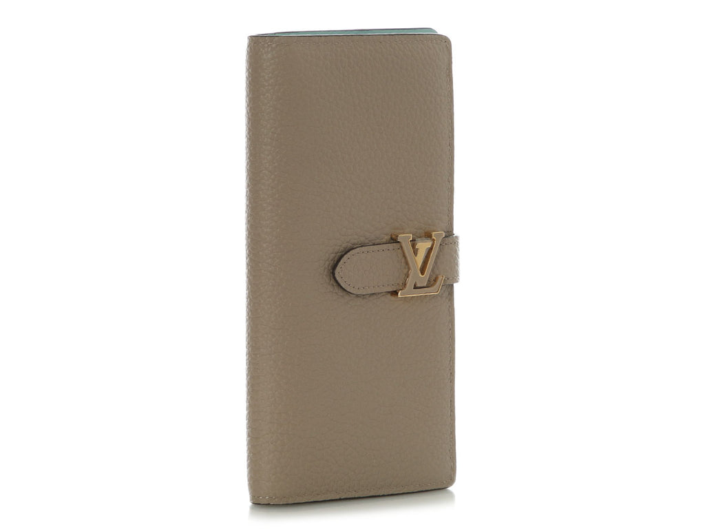 Louis Vuitton Beige Pebble Taurillon LV Vertical Wallet