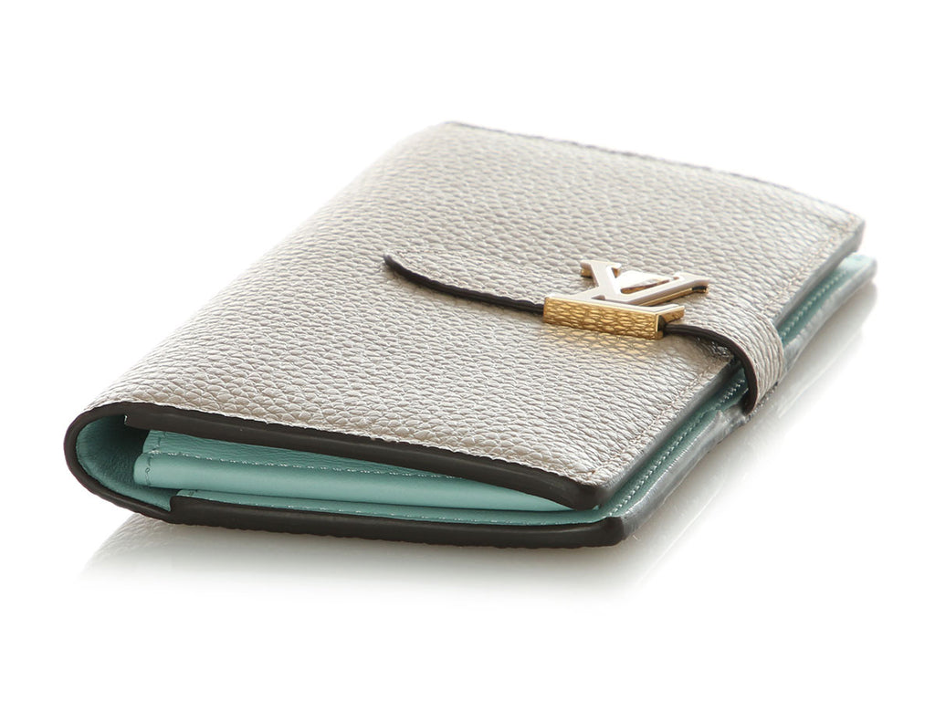 Louis Vuitton Beige Pebble Taurillon LV Vertical Wallet