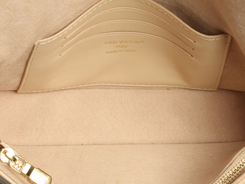 Louis Vuitton Cream Monogram Empreinte Ivy Wallet On Chain