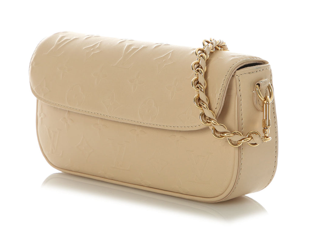Louis Vuitton Cream Monogram Empreinte Ivy Wallet On Chain