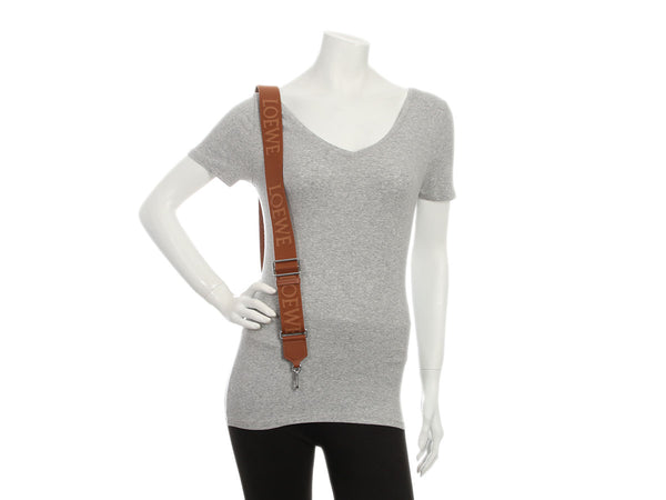 Loewe Brown Logo Webbing Shoulder Strap