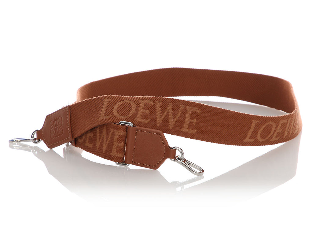 Loewe Brown Logo Webbing Shoulder Strap