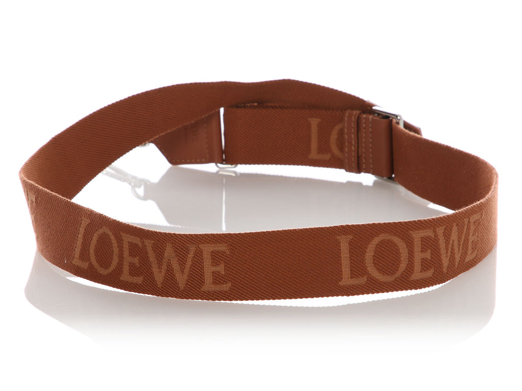 Loewe Brown Logo Webbing Shoulder Strap