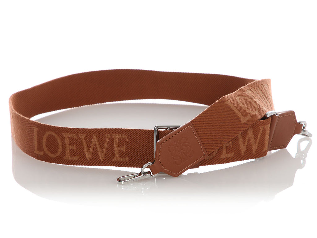 Loewe Brown Logo Webbing Shoulder Strap