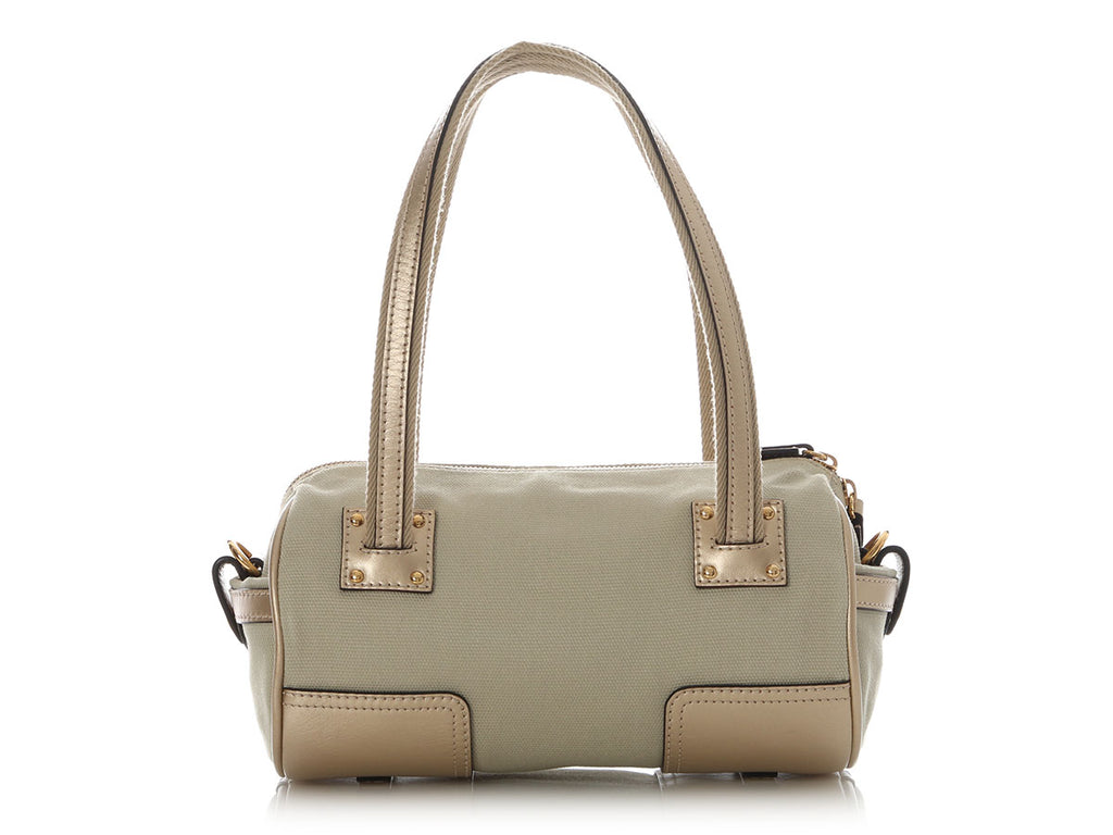 Loewe Gold and Beige Canvas Bolso Duffle Bag