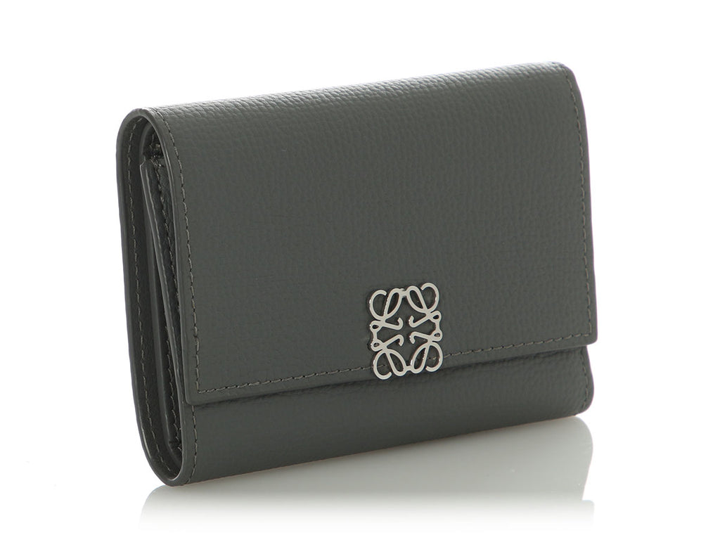 Loewe Asphalt Small Gray Anagram Trifold Wallet