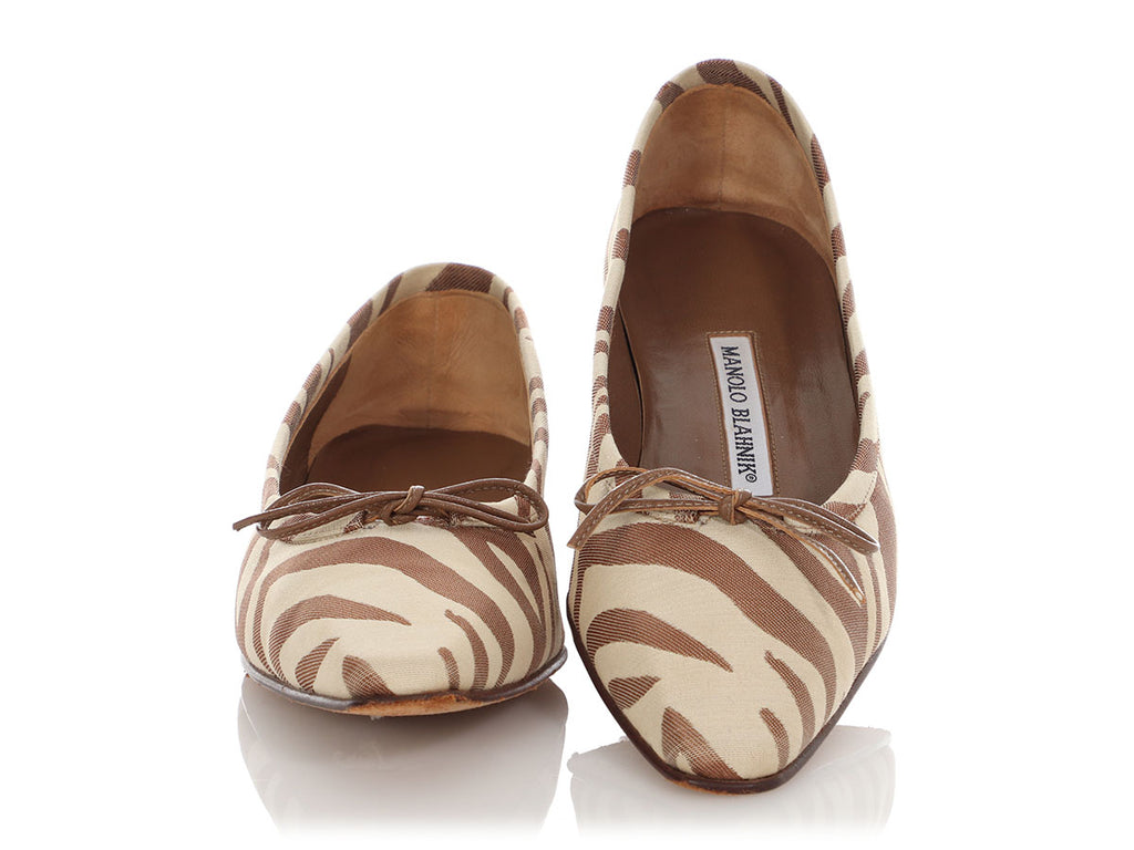 Manolo Blahnik Striped Flats