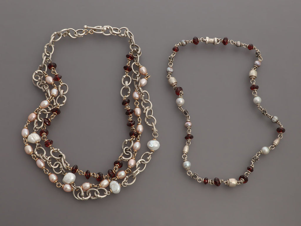 Michael Dawkins Sterling Silver Multi-Bead Necklace Set
