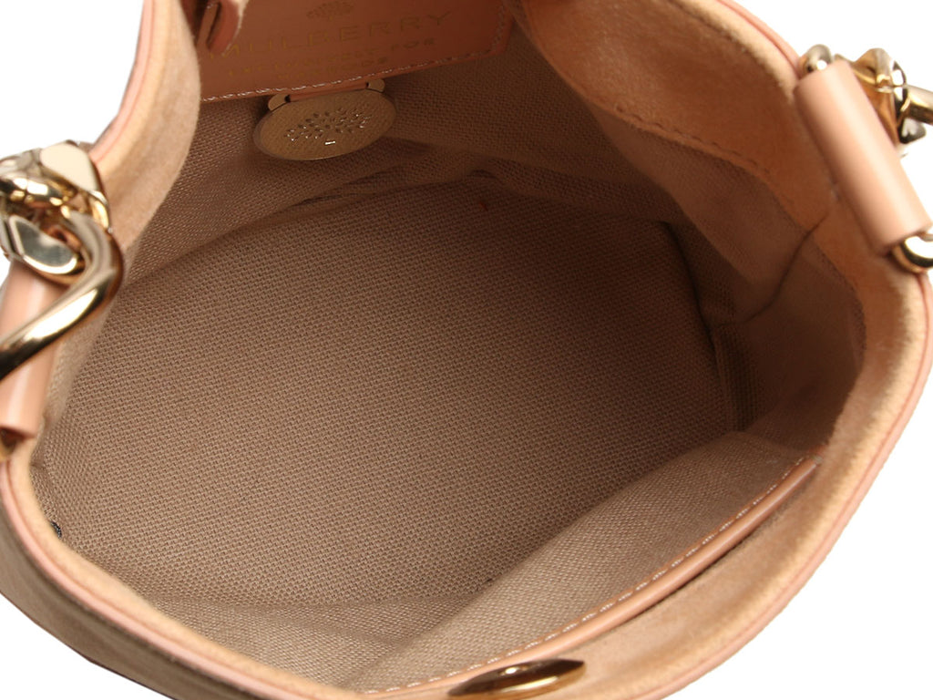 Mulberry Small Rose Beige Suede Jamie Bucket Bag
